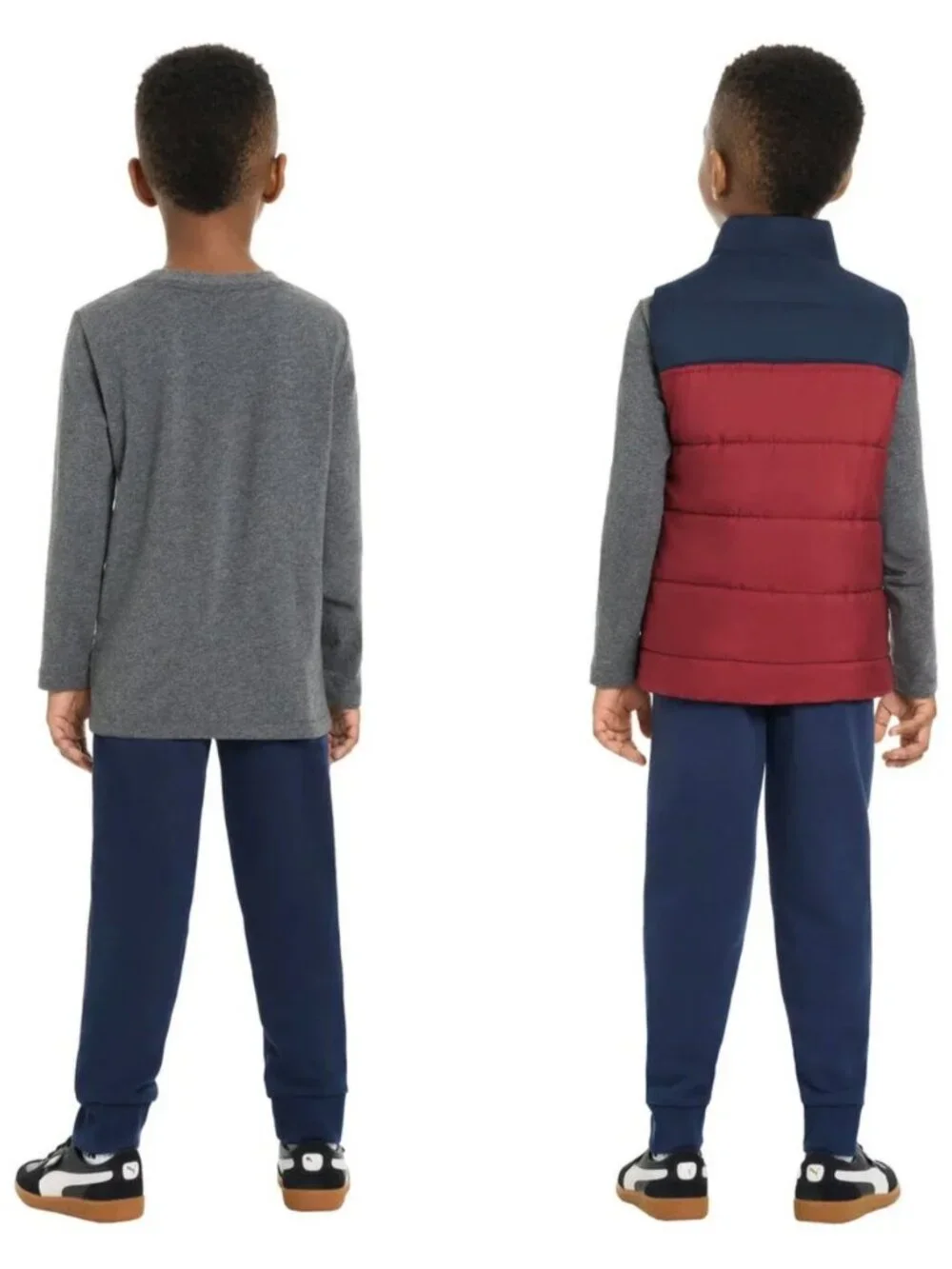 PUMA Boys' 3-Piece Sports Set Long-sleeve Top Sweatpants Insulated Vest Size 6 - Picture 6 of 9